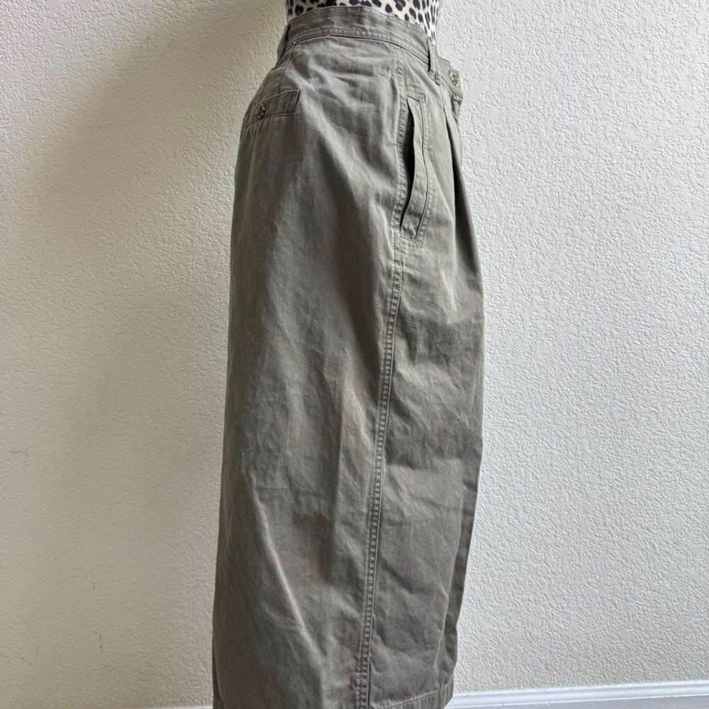 Liz Wear vintage green khaki maxi skirt - Picture 2 of 5